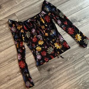Floral semi-sheer blouse size small